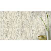 Tapete Modern floral Vinyltapete Grauweiß ansatzfrei 53 cm x 10,05 m
