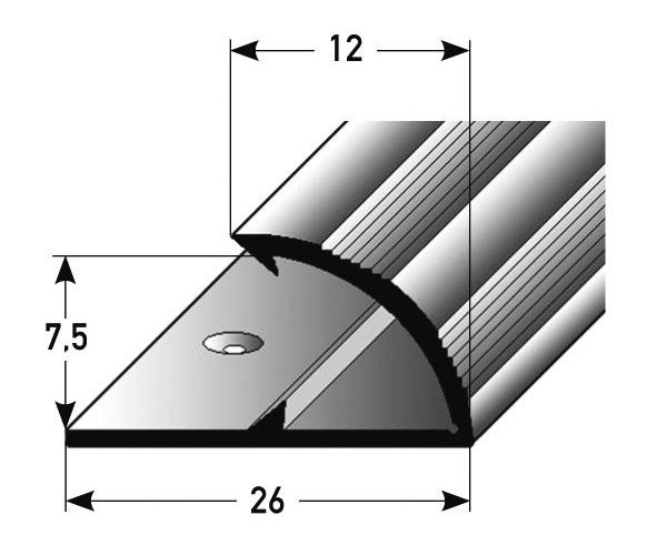 Einfachklemmprofil 7,5 mm 100 x 2,6 cm