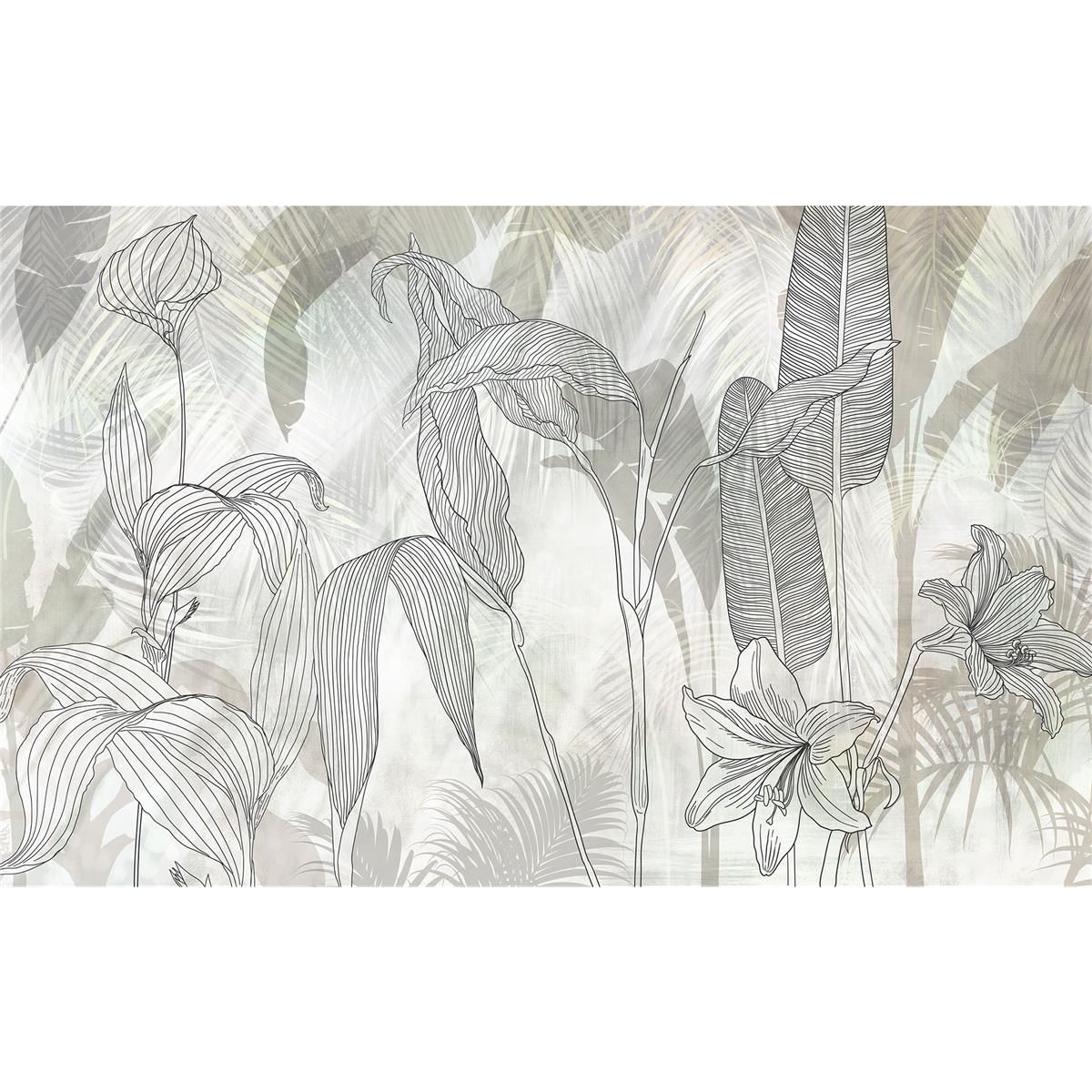 Vlies Fototapete - Linierte Lilien  - Größe 400 x 250 cm
