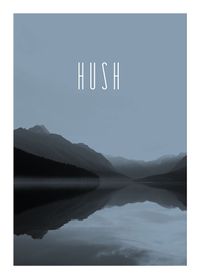 Komar Wandbild - Word Lake Hush Steel  - Größe: 30 x 40 cm