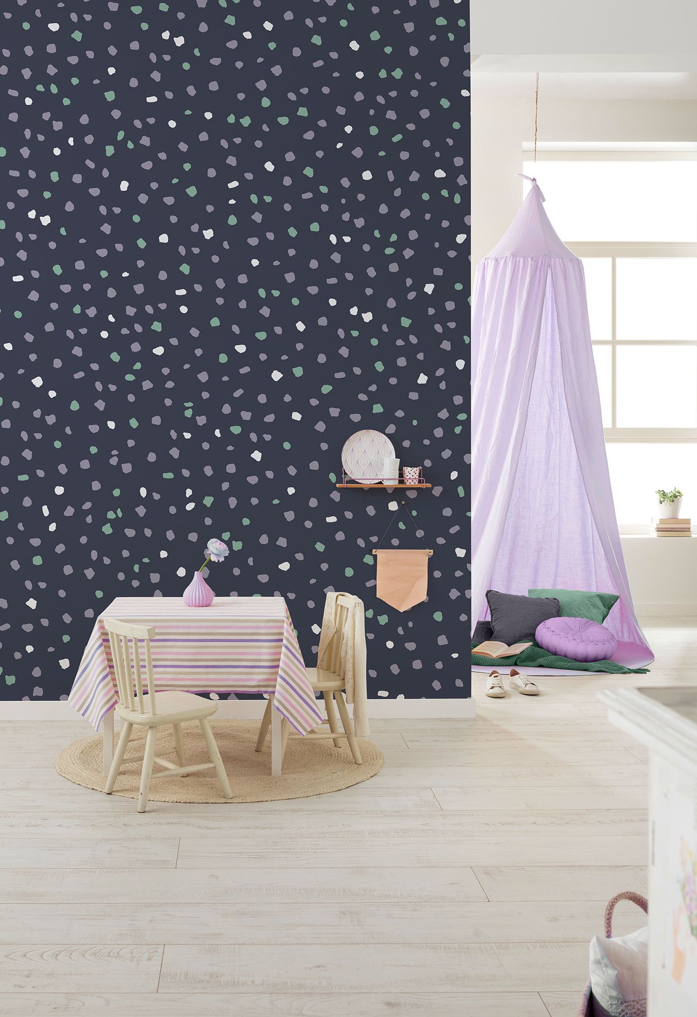 Vlies Fototapete - Dotty Dance  - Größe 200 x 250 cm