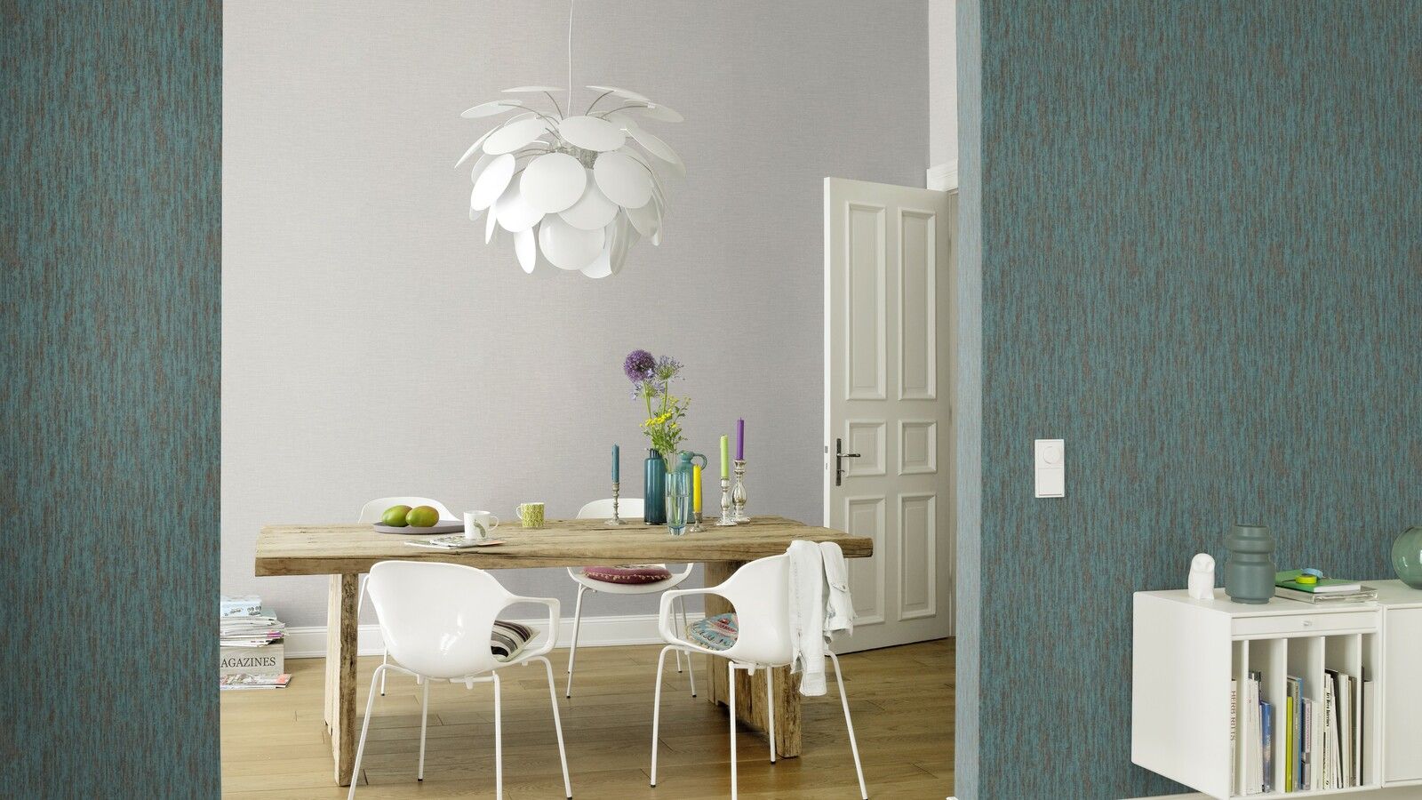Tapete Basic universell Vinyltapete Dunkeltürkis ansatzfrei 53 cm x 10,05 m