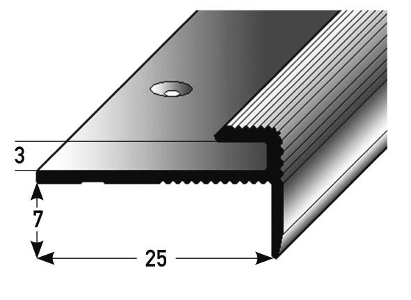 Einschubprofil 3 mm, mit Nase silberfarbig 320814 270cm 270 x 2,5 cm