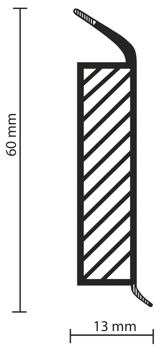 Döllken EP 60/13 Design-Kernsockelleiste 250 cm