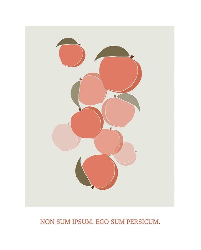 Komar Wandbild - Cultivated Peaches  - Größe: 40 x 50 cm