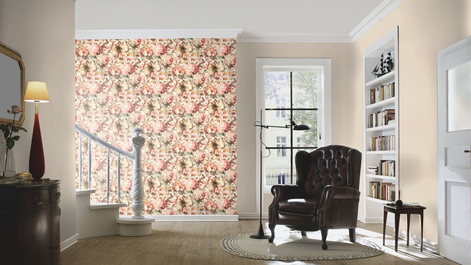 Tapete Nature Floral Vinyltapete Puderrosa versetzter Ansatz 53 cm x 10,05 m