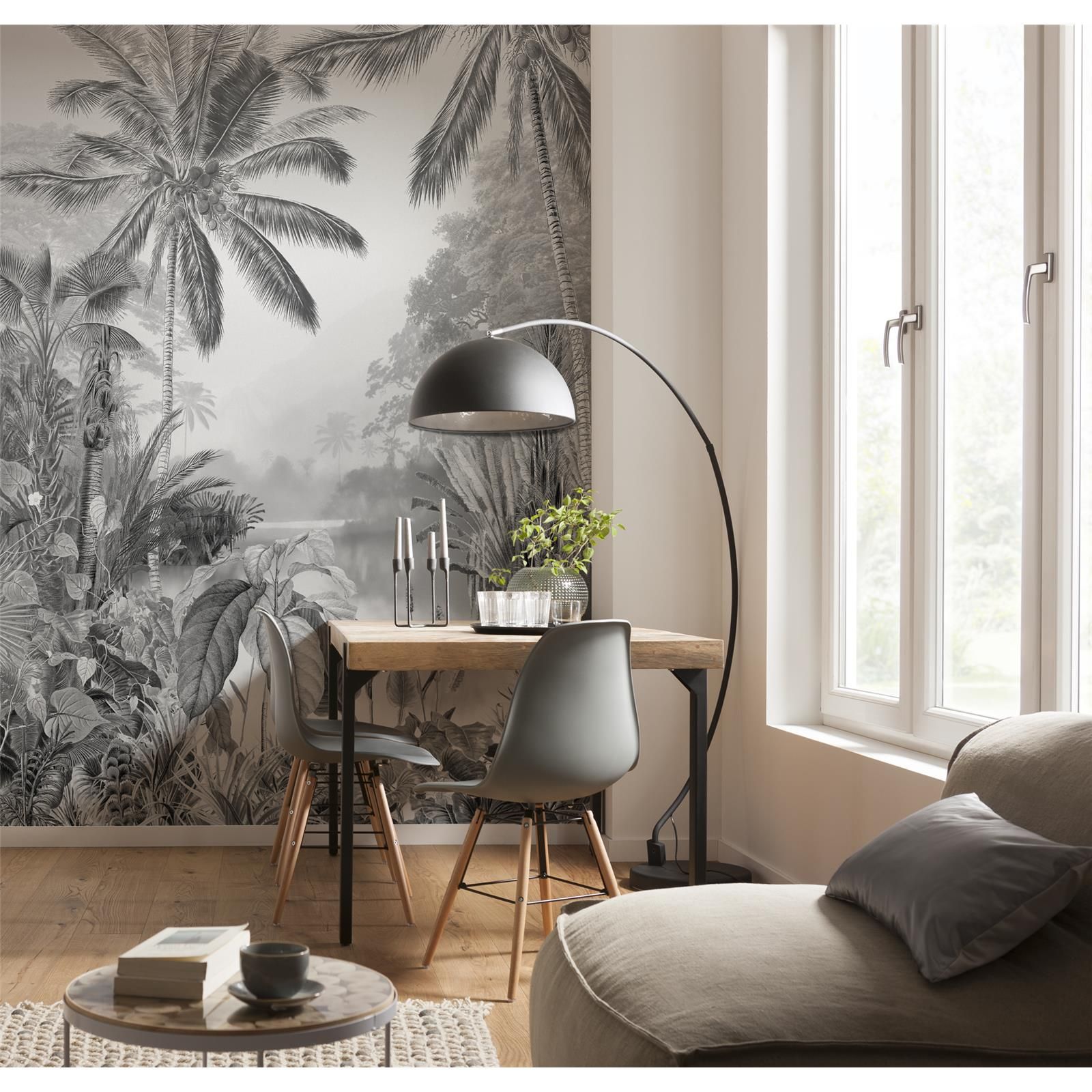 Vlies Fototapete - Lac Tropical Black & White - Größe 200 x 270 cm