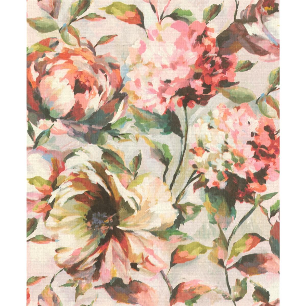 Tapete Nature Floral Vinyltapete Hellrosa versetzter Ansatz 53 cm x 10,05 m