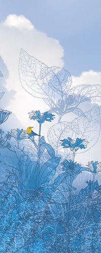 Vlies Fototapete - Blue Sky Panel - Größe 100 x 250 cm