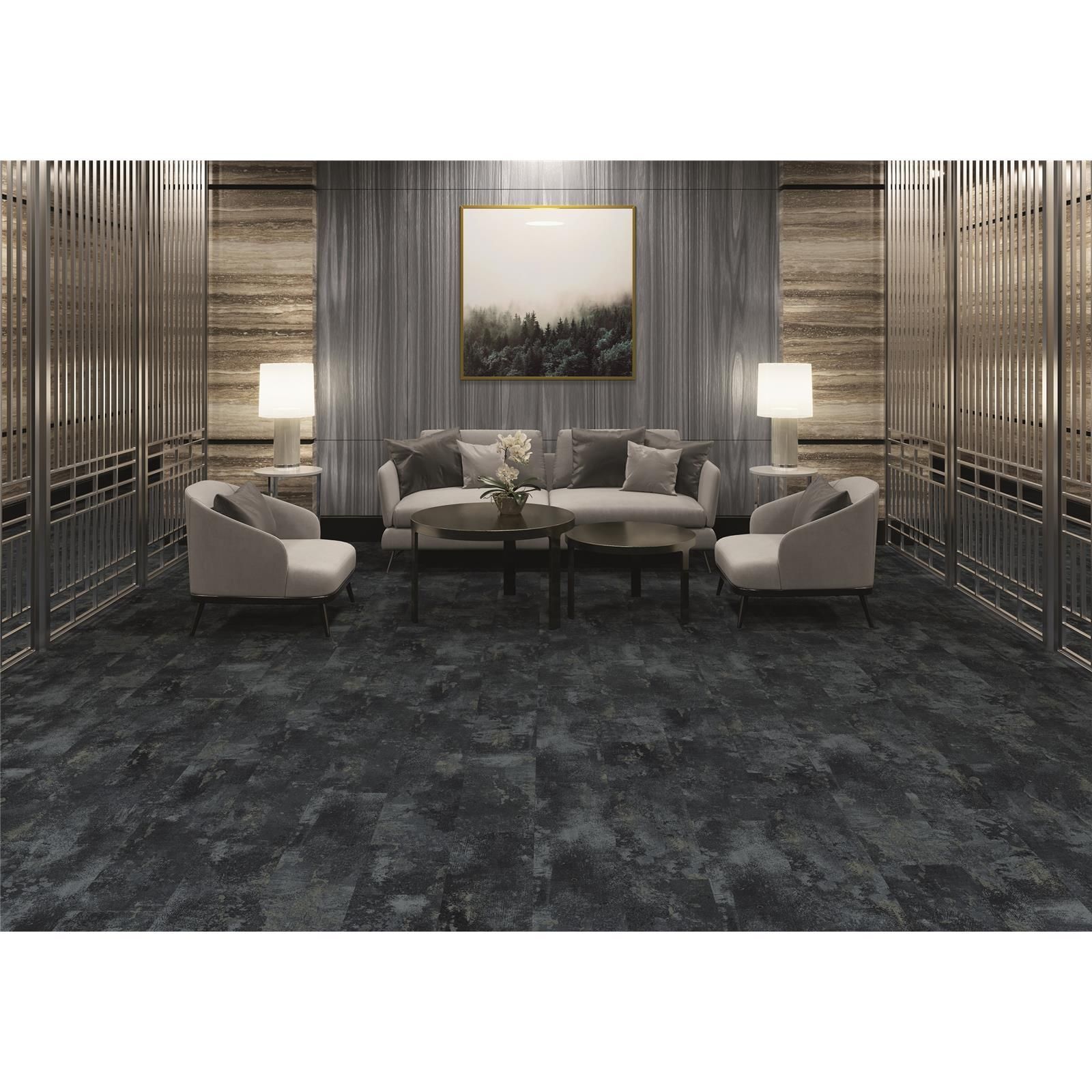 Teppichfliesen 25 x 100 cm selbsthaftend Infloor-Girloon Coronado Grau 026 gemustert