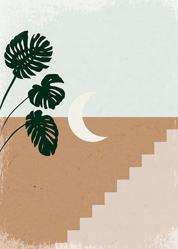 Komar Wandbild - Silence Crescent Moon  - Größe: 50 x 70 cm