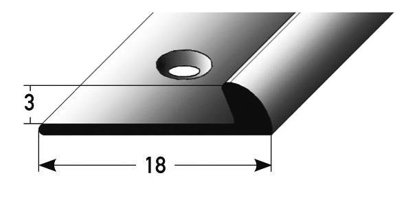 Einfass-Schiene 3 mm silberfarb. 466840 270cm 270 x 1,8 cm