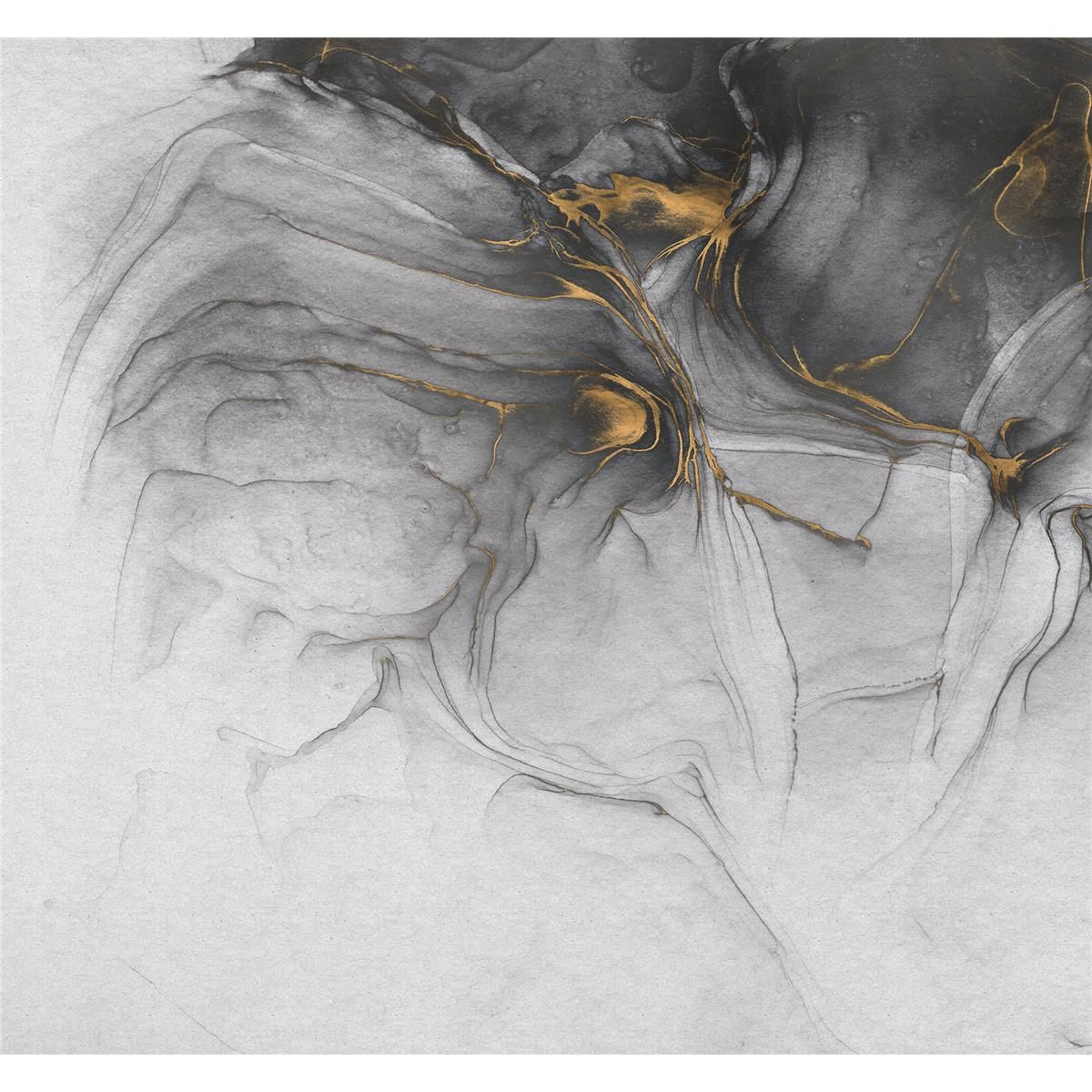 Vlies Fototapete - Ink Gold Flow - Größe 300 x 280 cm