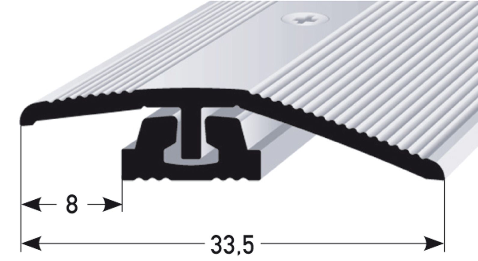 Cavum Anpassungsprofil f. Klick-Design 490326 270 cm silber 270 x 3,4 cm
