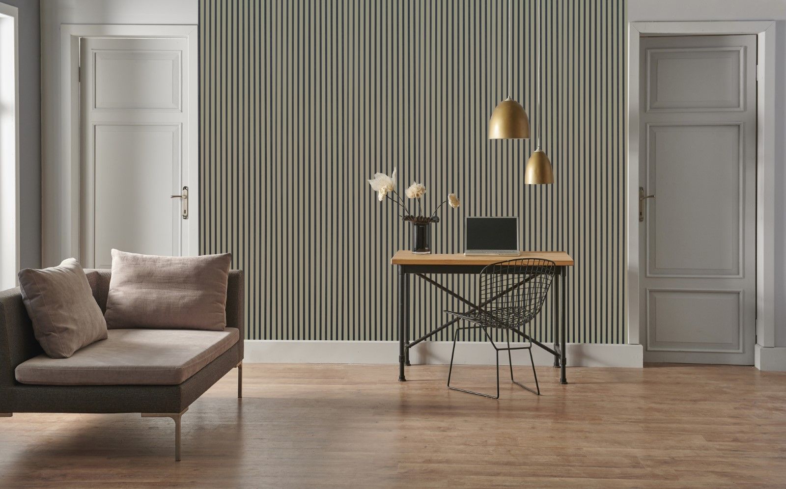 Wandpaneele AKUSTIK MDF und Recycling Filz OLIVE Grün 3,18m² - 4 Stck. 265 cm x 30 cm