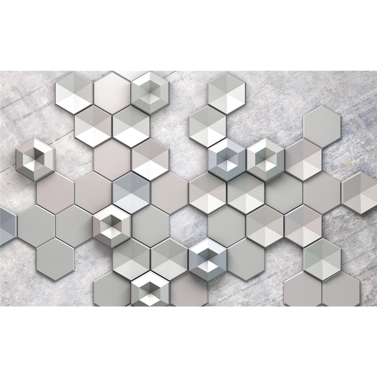 Vlies Fototapete - Hexagon Concrete - Größe 400 x 250 cm