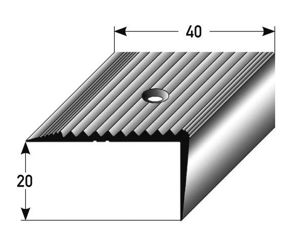 Winkelprofil gebohrt 20 x 40 mm aluminium silber 071310 270cm 270 x 4 cm