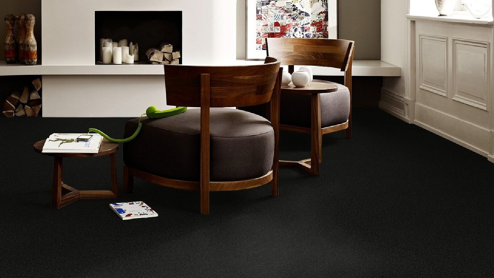 Teppichboden Vorwerk Superior 1064 LYRICA Velours Schwarz 9H15 - Rollenbreite 500 cm