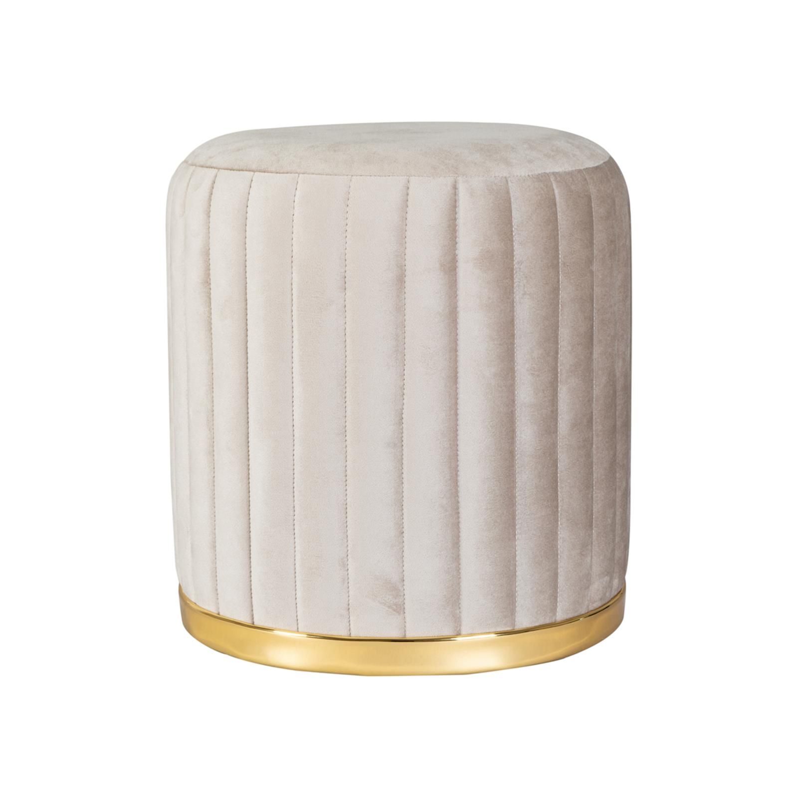 Hocker Doric 125 Taupe / Gold - 43 cm (L) x 43 cm (B) x 46 cm (H)