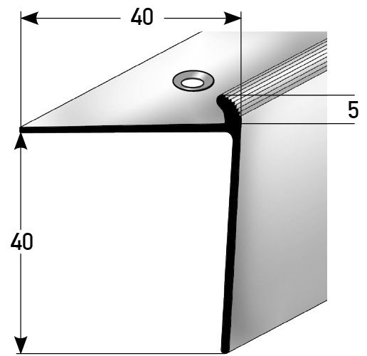 JOKA Treppenkante gebohrt Alu eloxiert 100 x 4 cm