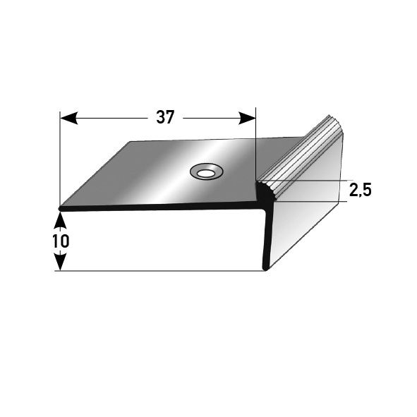 JOKA Treppenkante gebohrt Alu 100 x 3,7 cm