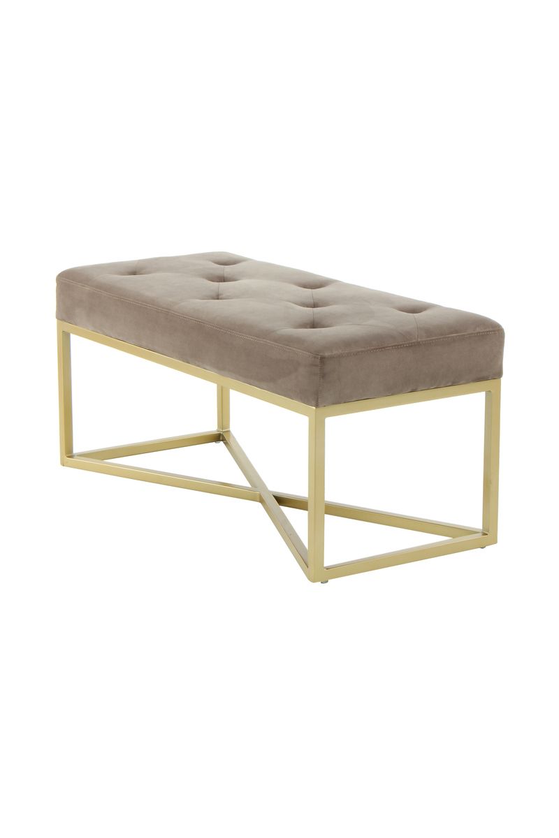 Sitzbank Cameron 125 Taupe / Gold - 40 cm (L) x 90 cm (B) x 40 cm (H)