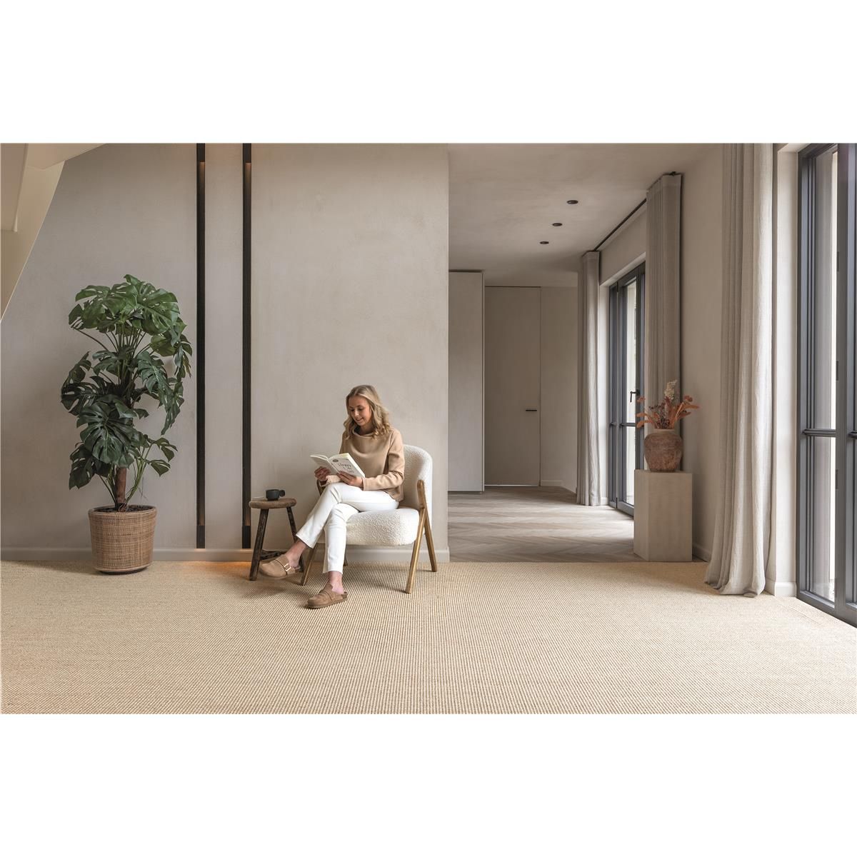 Teppichboden Tasibel Country Star 6878 Anthrazit 100 % Sisal - Rollenbreite 400 cm