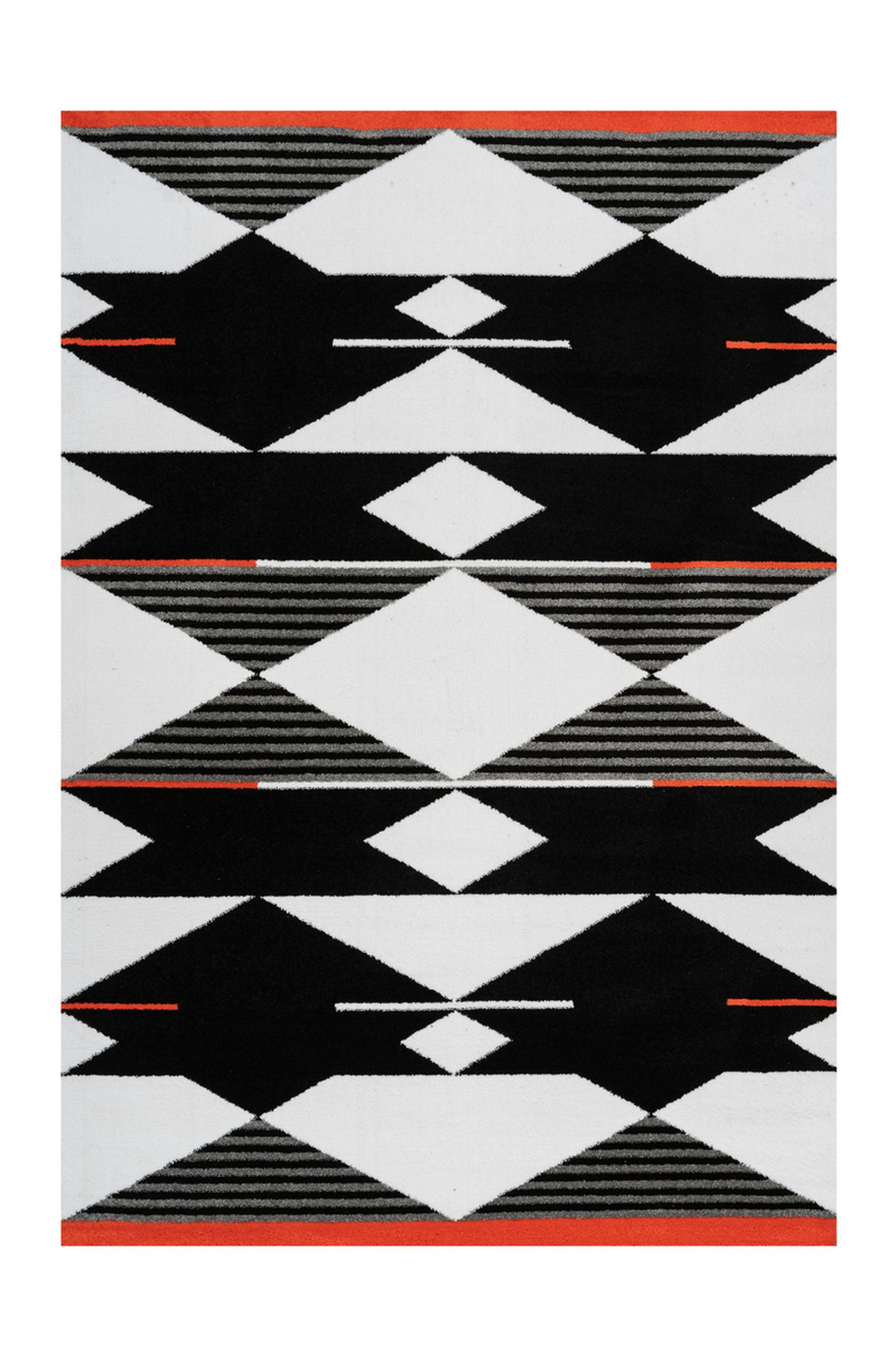Teppich Broadway 500 Schwarz / Weiß / Rot 160 cm x 230 cm
