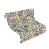 Tapete Nature Botanical Vinyltapete Blaugrau versetzter Ansatz 53 cm x 10,05 m