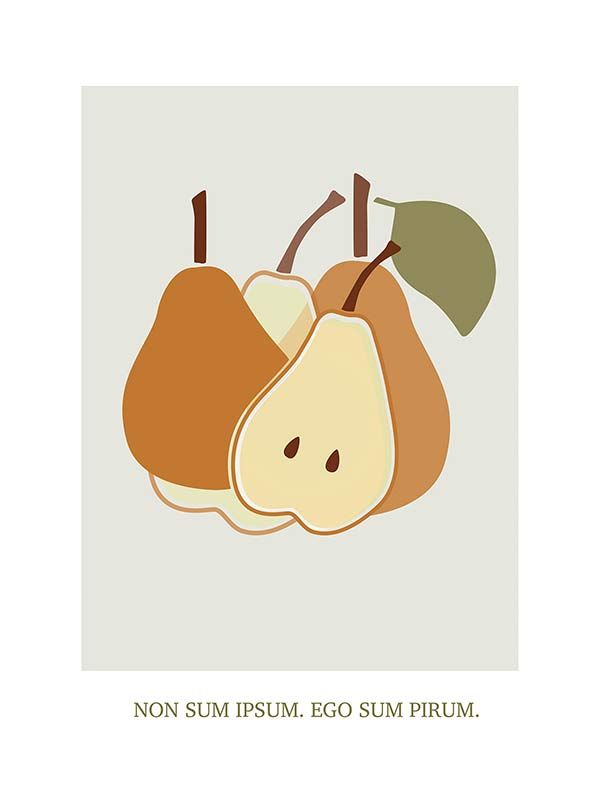 Komar Wandbild - Cultivated Pears  - Größe: 30 x 40 cm