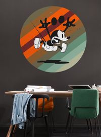 Selbstklebende Vlies Fototapete/Wandtattoo - Mickey Mouse up and away - Größe 125 x 125 cm