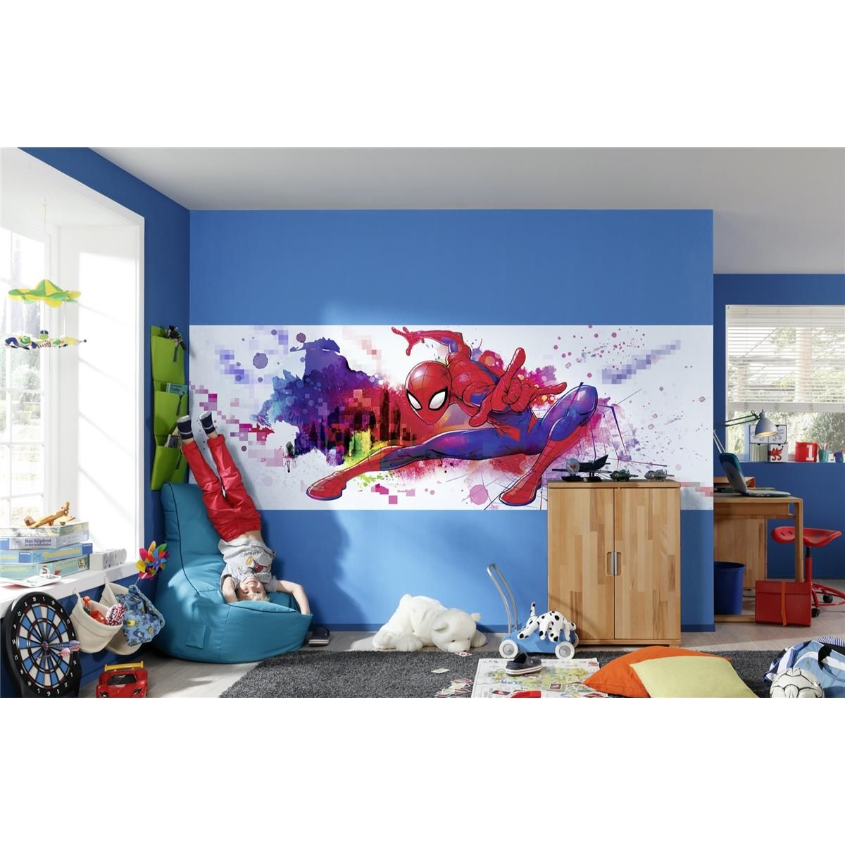 Papier Fototapete - Spider-Man Graffiti Art - Größe 368 x 127 cm
