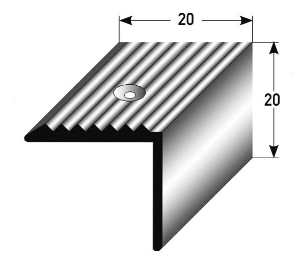 Treppenkante gebohrt Aluminium eloxiert 100 x 2 cm
