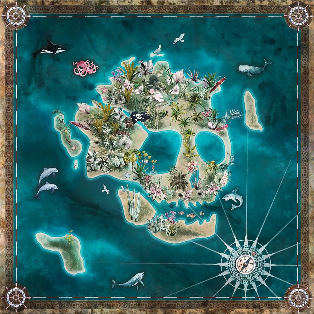 Vlies Fototapete - Skull Island - Größe 250 x 250 cm