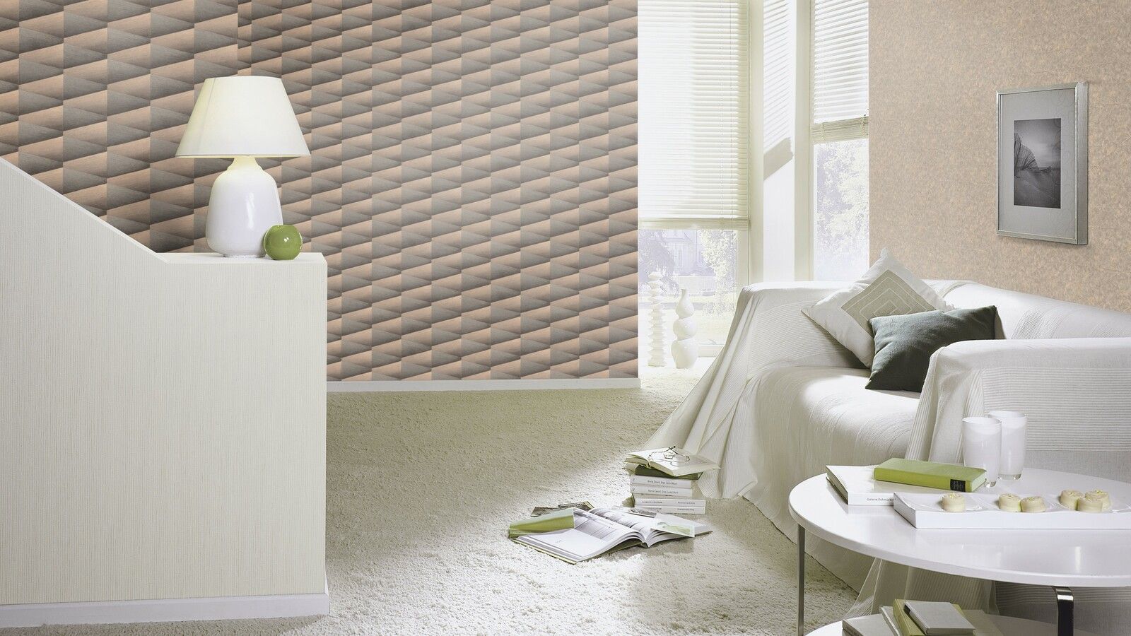 Tapete Modern graphisch Vinyltapete Anthrazit versetzter Ansatz 53 cm x 10,05 m