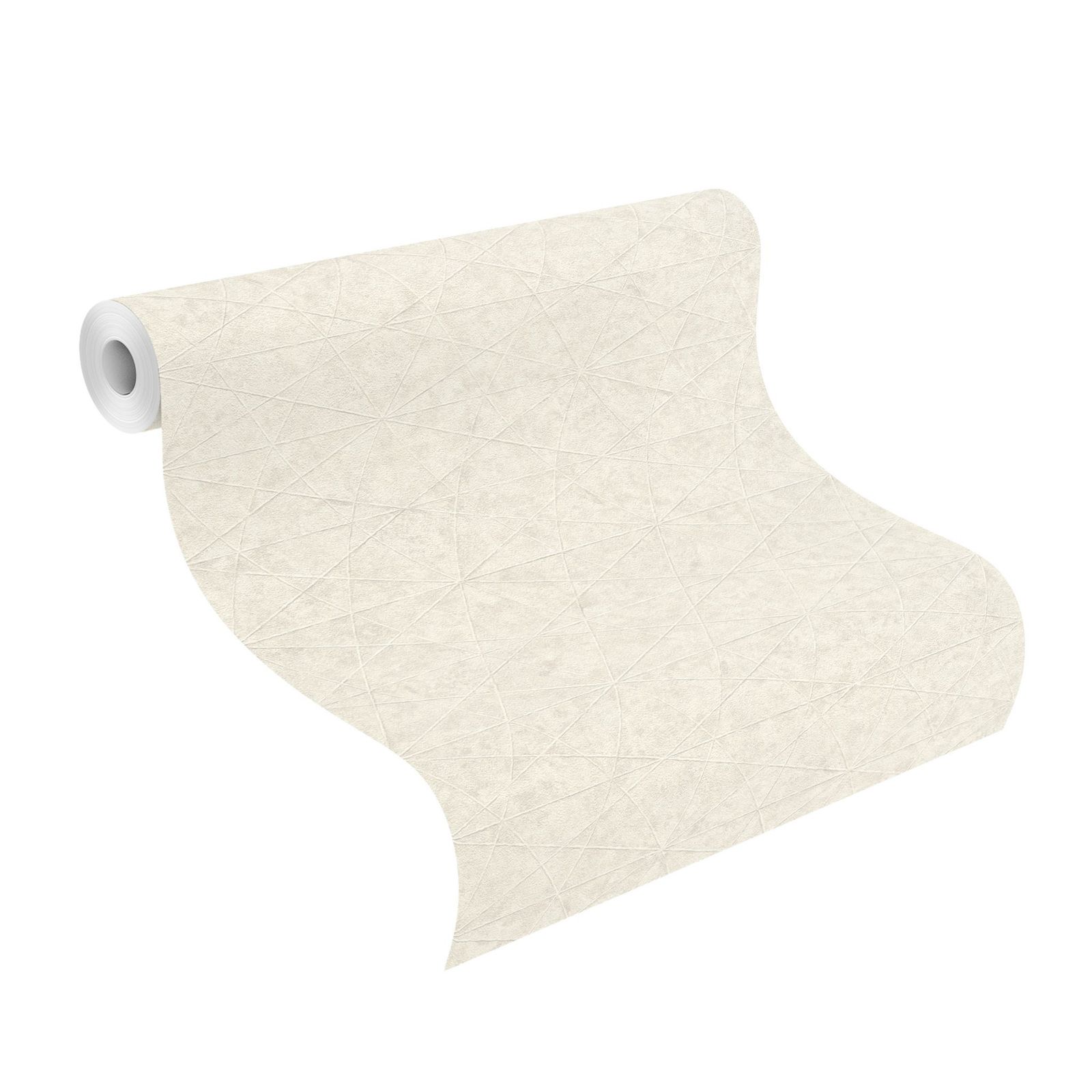 Tapete Modern graphisch Vinyltapete Offwhite versetzter Ansatz 53 cm x 10,05 m