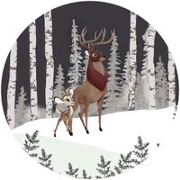 Selbstklebende Vlies Fototapete/Wandtattoo - Bambi Great Prince - Größe 125 x 125 cm