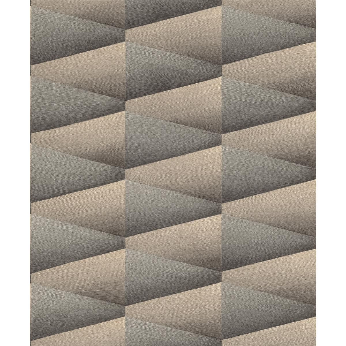 Tapete Modern graphisch Vinyltapete Anthrazit versetzter Ansatz 53 cm x 10,05 m