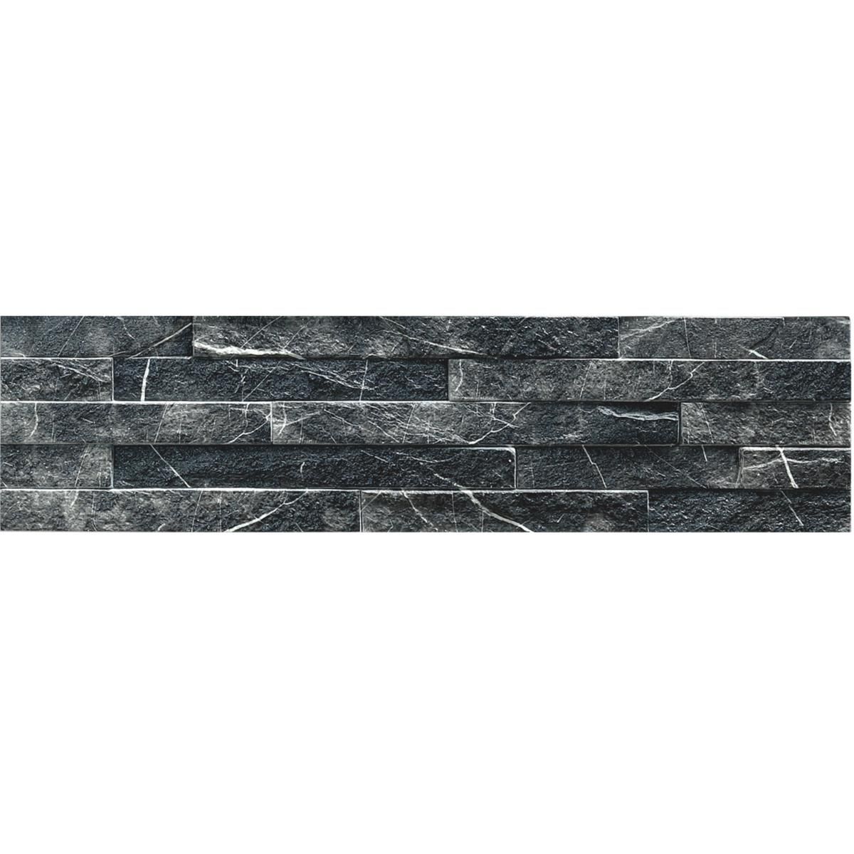 Wandelemente aus Stein und Keramik NSE MONT BLANC BLACK Schwarz 13,8 cm x 54 cm