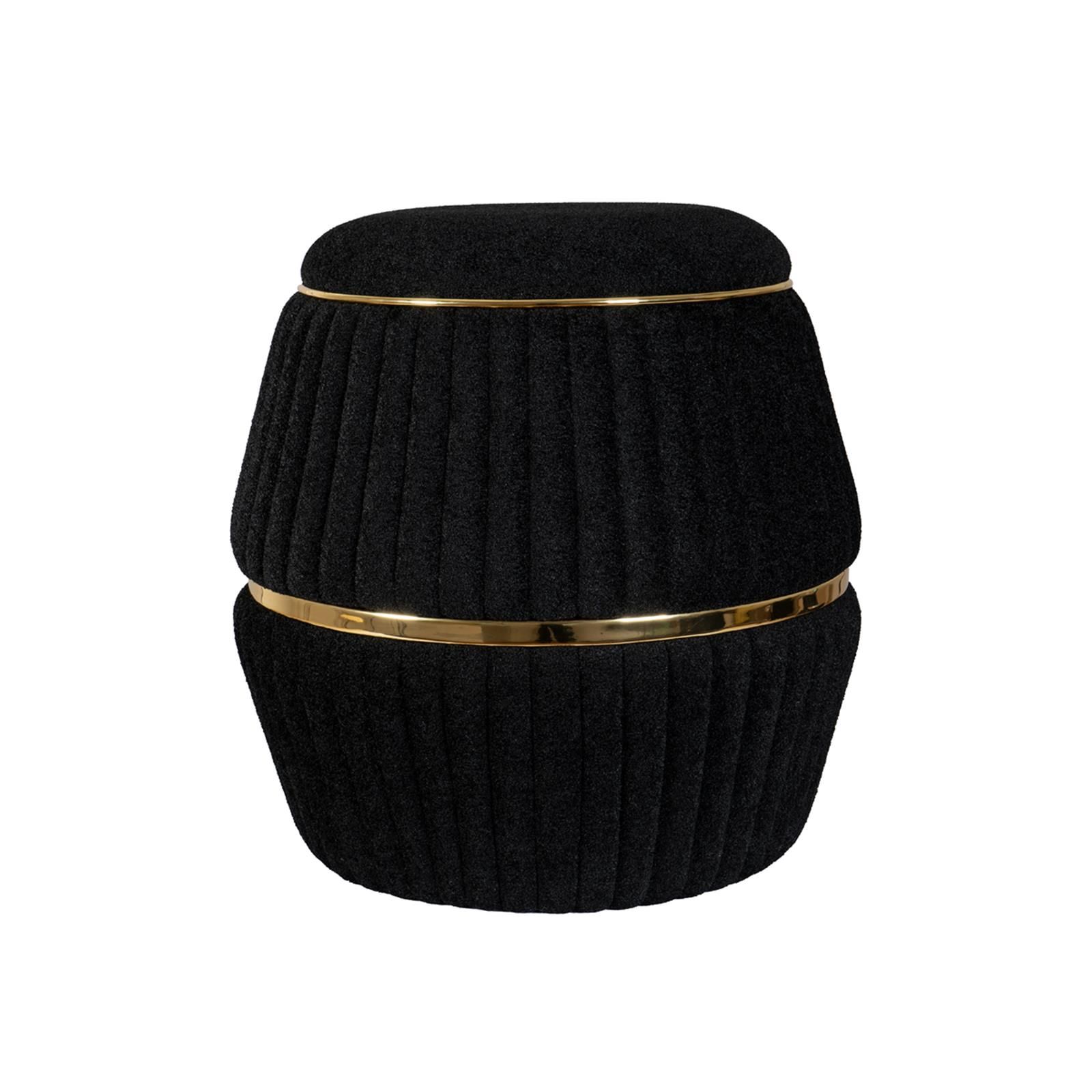 Hocker Doric 235 Schwarz / Gold - 51,5 cm (L) x 51,5 cm (B) x 53 cm (H)