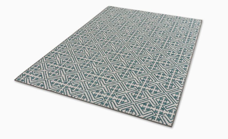 Outdoor Teppich PARKLAND Türkis Gemustert - 170 cm x 240 cm