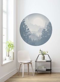 Selbstklebende Vlies Fototapete/Wandtattoo - Blue Valley - Größe 125 x 125 cm