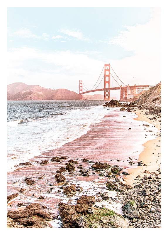 Komar Wandbild - Golden Gate  - Größe: 50 x 70 cm