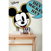 Selbstklebende Vlies Fototapete/Wandtattoo - Mickey Hey XXL - Größe 127 x 200 cm