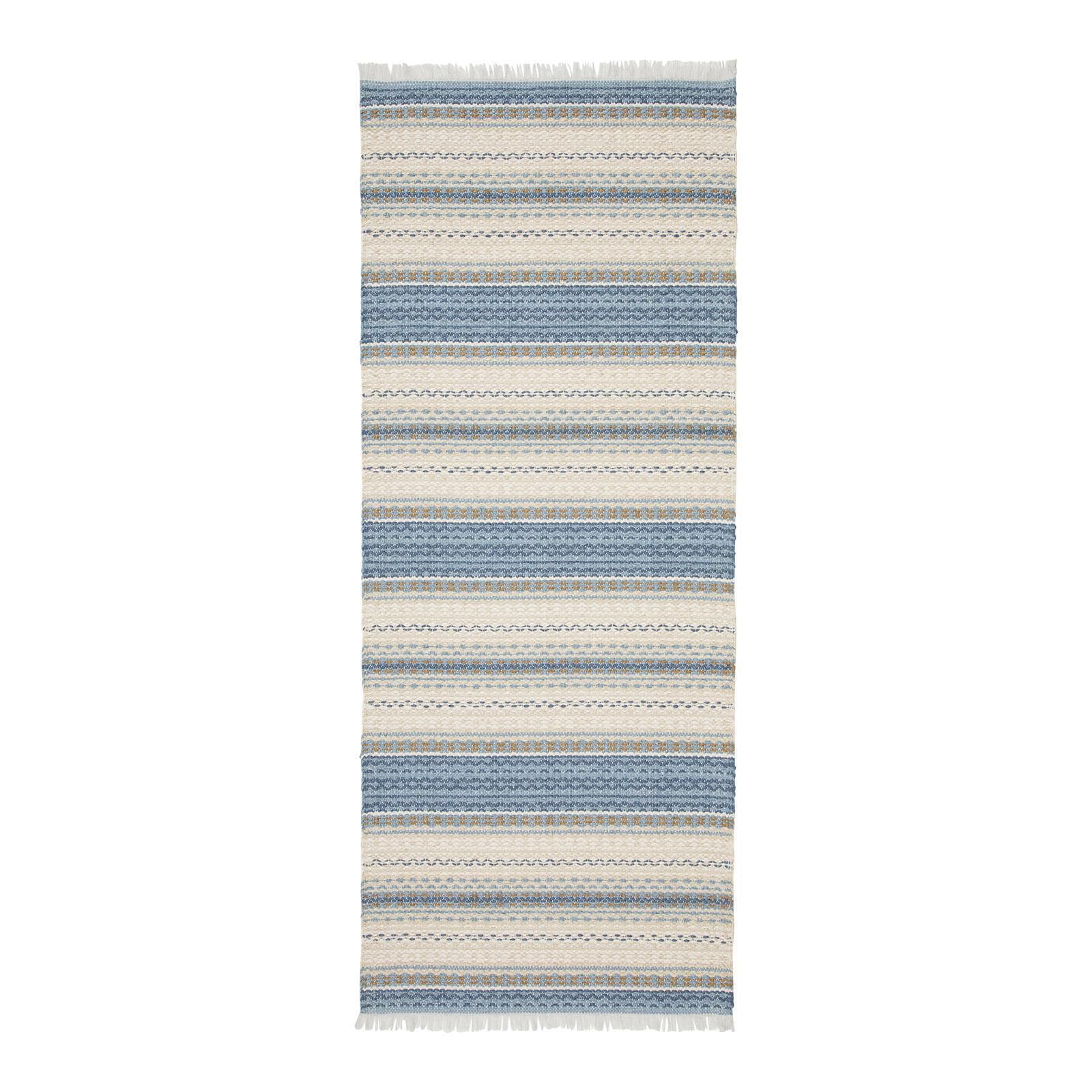 Teppich Swedy MALVA V3 Himmelblau-Beige - 60 cm x 240 cm