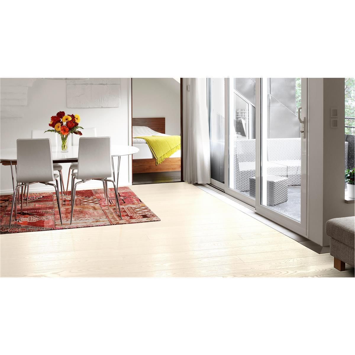 Holzboden Eiche Cream weiß gebürstet 1 Stab MADRID Planke 134 x 1850 mm