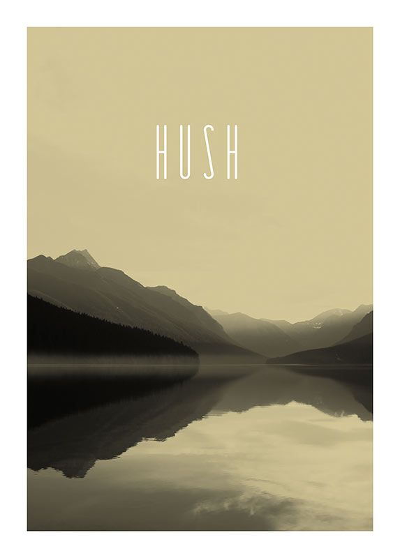 Komar Wandbild - Word Lake Hush Sand  - Größe: 50 x 70 cm
