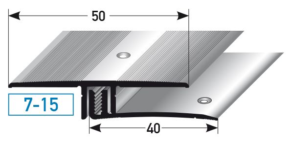 JOKA APL 7 -15 mm 50 mm breit 2-teilig silber 713609 270cm 270 x 5 cm