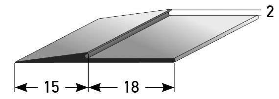 Rampenanstoßprofil 2 mm 100 x 3,3 cm