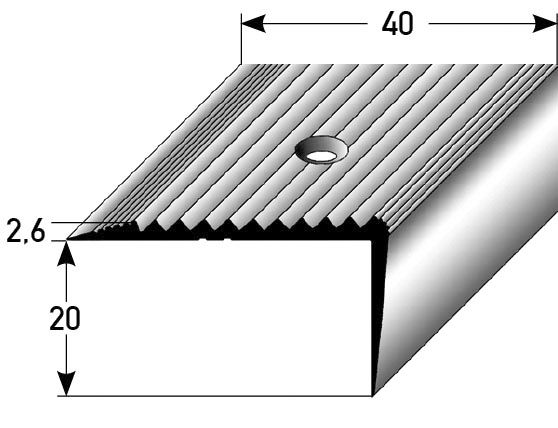 Treppenkante Messing 20 x 40 mm Mess. pol.20x40mm 287216 250cm 250 x 4 x 0,26 cm